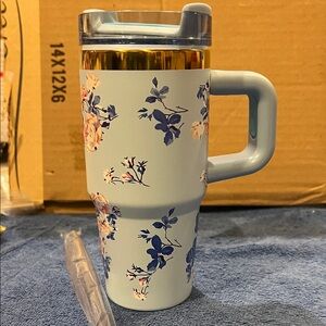 Love Shack Fancy Blue Floral Tumbler
